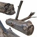 Modern driftwood stump 3d model