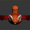 Cute Red Fluffy Cartoon Red Panda Character With White Ears And Outstretched Arms