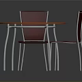 Modern Red Round Table With Two Red Chairs And Metal Legs Furniture Set