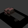 Vintage Red Brown Flatbed Truck With Classic Front Grille And Headlights