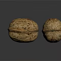 Whole Fresh Walnuts With Textured Shells And Natural Surface On Dark Background
