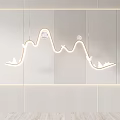 Modern Curved Pendant Light Design For Minimalist Interior With White Striped Walls