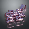 Pink Metallic Fashion Pendant With Intricate Chain Design And Shiny Surface