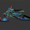 Blue Camo Snowmobile Design With Black Tracks LED Lights And Sleek Body