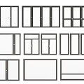 Multiple Window Design Styles With Different Frame Panel And Opening Options 3d model