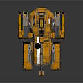 Orange Tracked Armored Weapon Vehicle with Large Cannon and Military Design