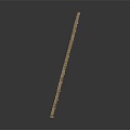 Wooden Ladder With Vertical Structure And Wooden Rungs On Gray Background