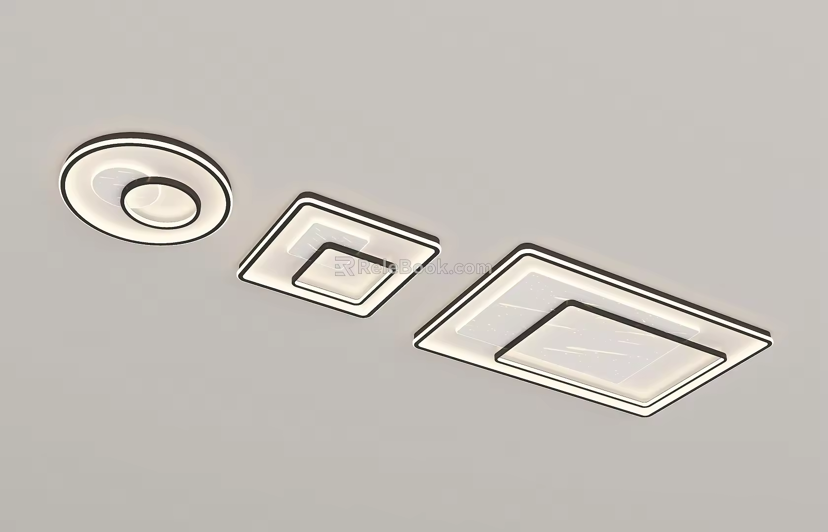 Modern minimalist ceiling lamp combination 3d model