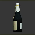 Traditional Dark Soy Sauce Bottle With Yellow String Decoration And Label