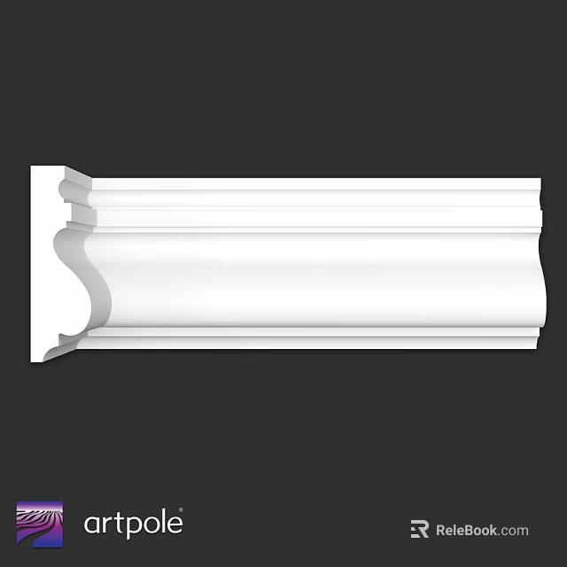 White Decorative Molding With Layered Curved Design For Architectural Decoration 3d model 