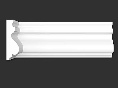 White Decorative Molding With Layered Curved Design For Architectural Decoration 3d model