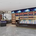 Spacious Modern Tobacco And Alcohol Store Interior With Shelves Displays Wine Liquor Tobacco Products