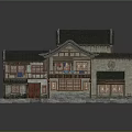 Traditional Chinese Architecture Model With Tiled Roofs Overhanging Eaves And Wooden Structures
