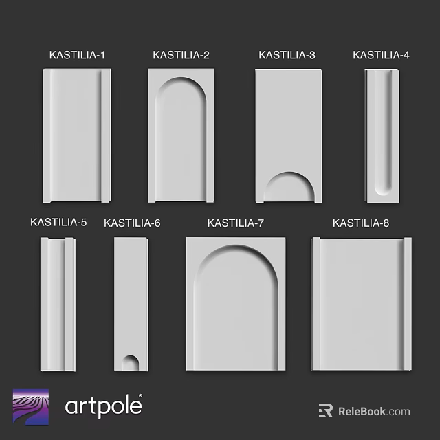 Modern Wall Design Featuring Various KASTILIA Decorative Components For Interior 3d model 