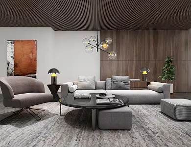Modern sofa Nordic sofa combination 3d model