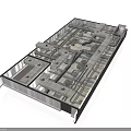 Industrial Equipment Engineering Model With Transparent Internal Mechanical Structure And Precision Parts