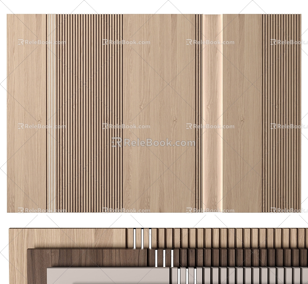 Solid Wood Wall Panel Solid Wood Background Wall Bedside Background Wall Sofa Background Wall 3d model