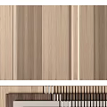 Modern Wooden Sofa Accent Wall With Striped Design 3d model