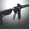 Modern Tactical Rifle with Black Finish Tactical Rail System Scope Mount and Ergonomic Grip 3d model