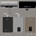 Modern Electric Water Heaters Tank and Tankless in White Gold Black Colors