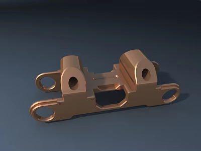 Golden Metal Sculpture Carving With Detailed Holes And Mechanical Structure Design 3d model