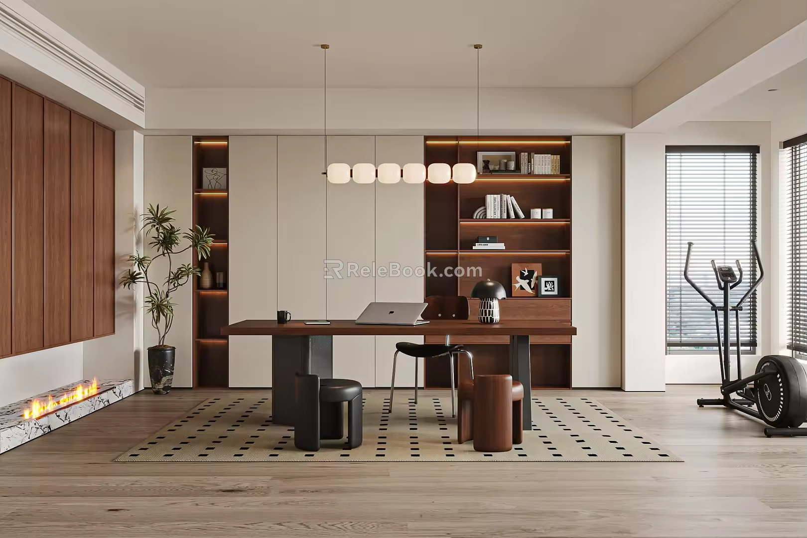 Modern Middle Style Study 3d model