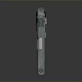 Classic Silver Metal Pistol With Wooden Grip Isolated On Gray Background