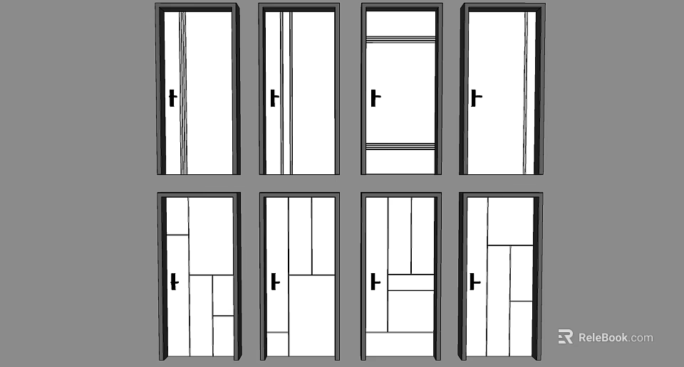 Various Flush Door Designs For Home Interior Decoration And Renovation 3d model 