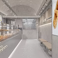 Modern Dessert Shop Interior With Glass Display Cases Fresh Pastries Cakes And Sweet Treats