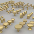 Silver and Gold Cabinet Handles Knobs and Hardware Accessories Collection 3d model
