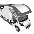 White Camper Van With Sleek Exterior Design And Extended Roof Features