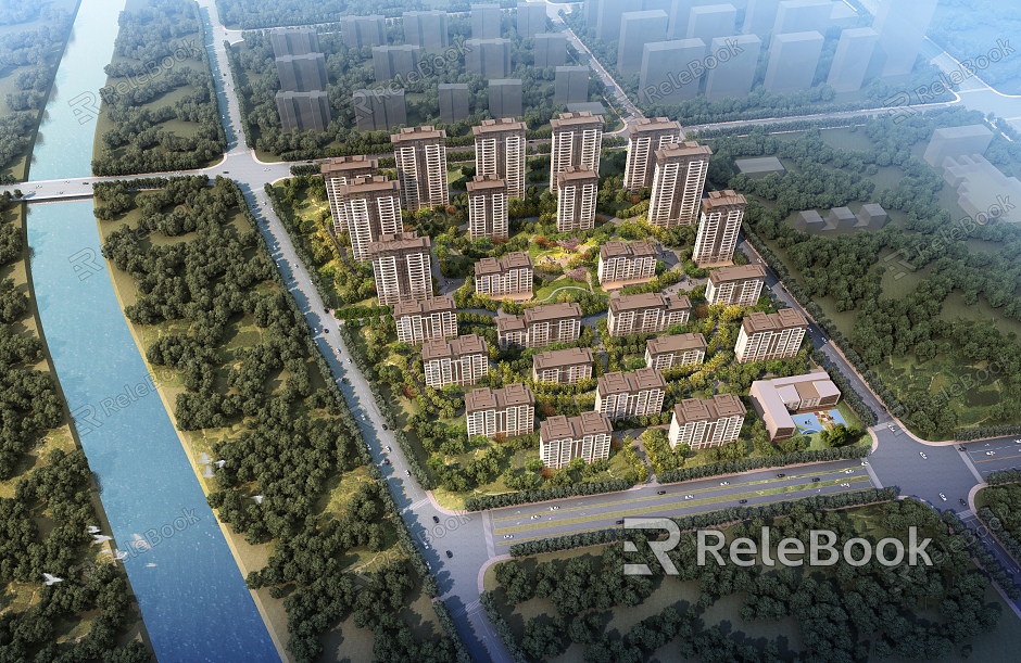 A bird's-eye view of new Chinese residential buildings model