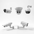 Projection Monitoring Security Cameras Including Dome Bullet And PTZ Types In White Design