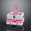 Red Cross Medical Emergency Kit With White And Red Design And Clear MED KIT Label