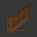 Detailed Brown Cylindrical Structure With Arched Doorway Staircase And Wooden Platform