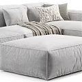 Modern Modular Sofa Set With Various Colors Decorative Pillows And Ottoman
