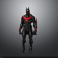 Batman Armored Suit Figure With Black Red Accents And Modern Tech Design Details
