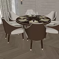 New Chinese Dining Table and Chair Combination 3d model