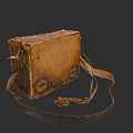 Vintage Leather Sculpture Carving With Decorative Straps And Wheel Details