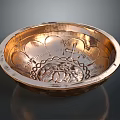 Elegant Copper Bowl With Intricate Engraved Patterns For Home Use