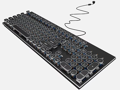 Mechanical Gaming Keyboard With Blue Switches Wired Connection And Ergonomic Design 3d model