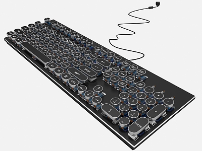 modern keyboard punk mechanical keyboard 3d model