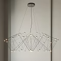 Modern Geometric Chandelier With Metal Wires And Multiple Hanging Bulbs For Interior Decor