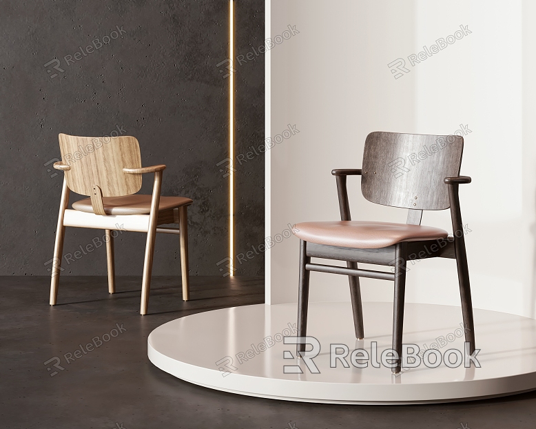 New Chinese style single chair dining chair model