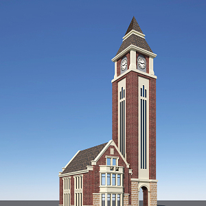 European Clock Tower 3d model