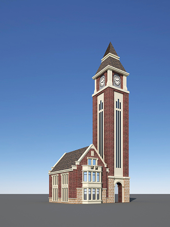 European Clock Tower 3d model