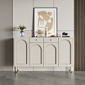 Modern Side Cabinet Cream Decoration Side Cabinet 3d model