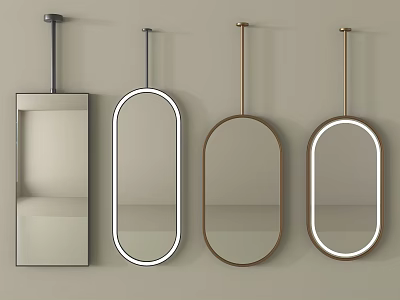 Decorative Wall Mounted Mirrors with Various Shapes and Stylish Frames for Home Decor 3d model