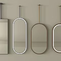 Decorative Wall Mounted Mirrors with Various Shapes and Stylish Frames for Home Decor 3d model
