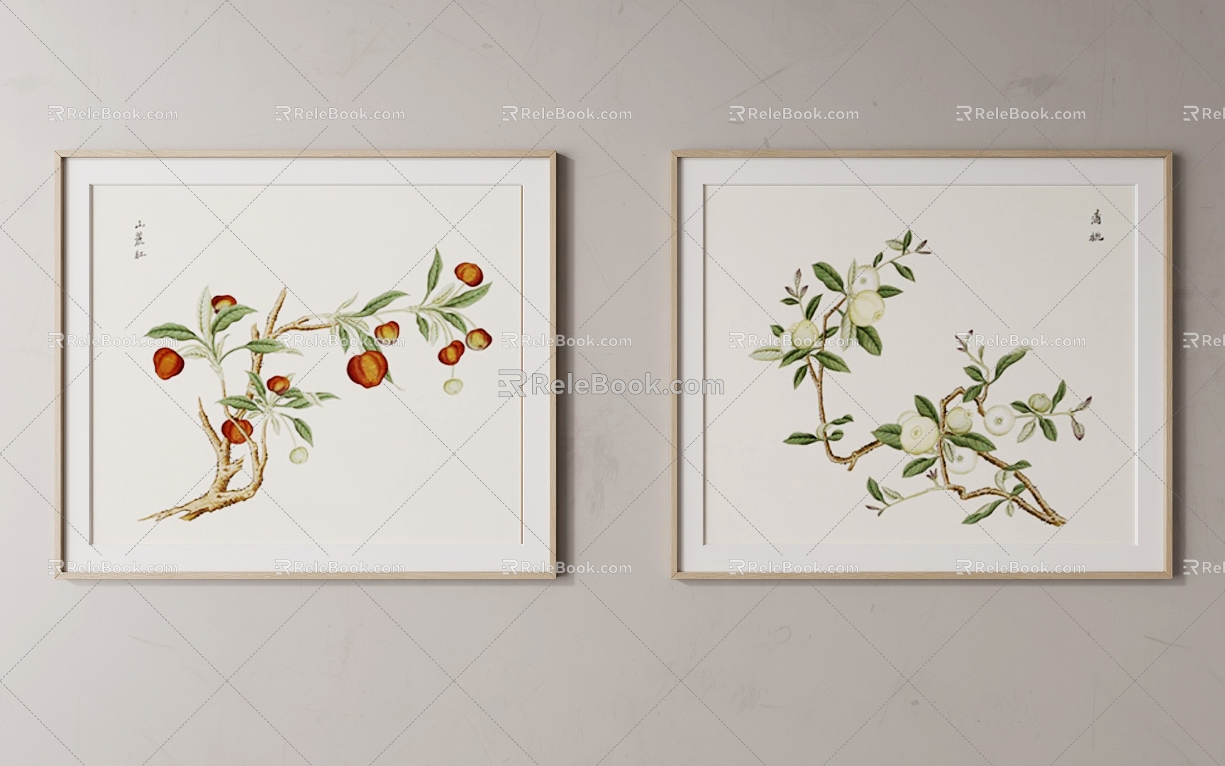 Modern plant decorative painting 3d model